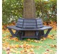 Banc tour d'arbre octogonal avec dossier en plastique recyclé - lot de 3 tables