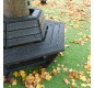 Banc tour d'arbre octogonal avec dossier en plastique recyclé - lot de 3 tables