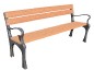Banc public piétement fonte et lames bois Eco composites