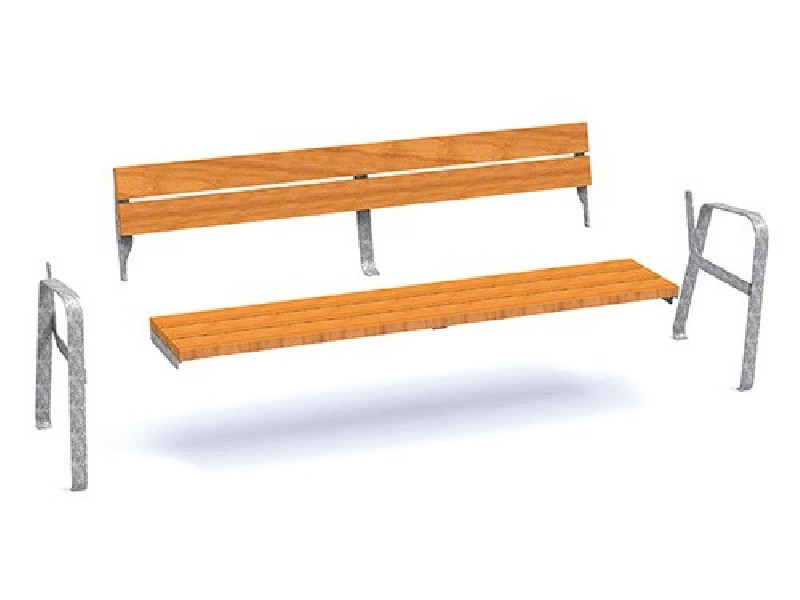 Banc public  lames  Eco composites couleur bois