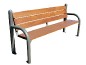 Banc public piétement acier galvanisé et lames bois tropical 1.95 m