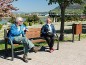 Banc public piétement acier galvanisé et lames bois tropical 1.95 m