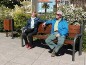 Banc public piétement acier galvanisé et lames bois tropical 1.95 m