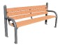 Banc public piétement acier galvanisé et eco composite couleur bois 1.95 m