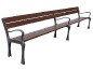 Banc public avec accoudoirs en bois tropical 3.60m