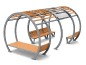 Banc public sans accoudoirs en bois tropical 3.60m