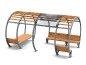 Banc public sans accoudoirs en bois tropical 3.60m