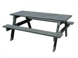 Table pique-nique éco-composite couleur bois - 6 places