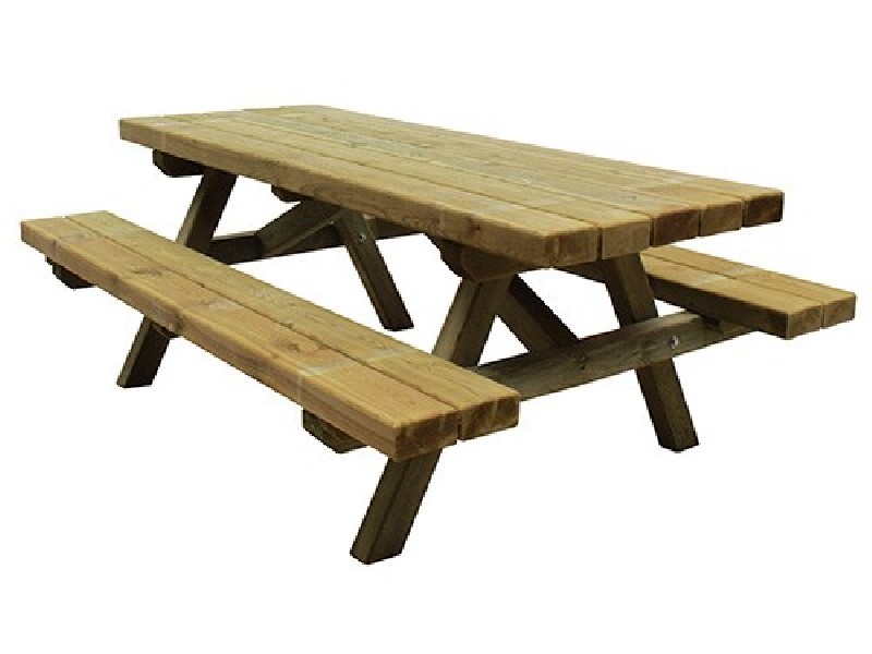 Table pique-nique en bois traité - 6 places