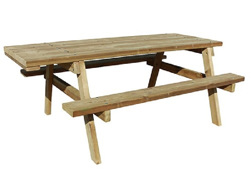 Table pique-nique en bois traité - PMR - 7 places Table pique-nique en bois traité - PMR - 7 places