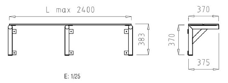 Banc de vestiaire mural