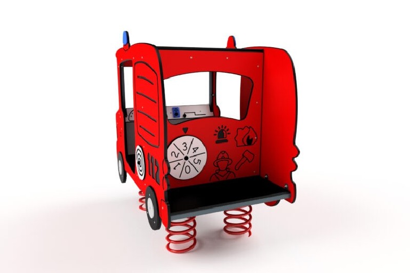 Camion de pompier jeu su ressort