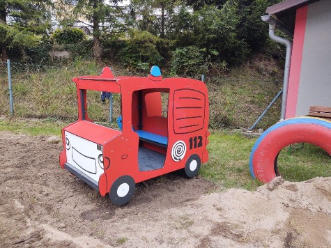Camion de pompier jeu su ressort