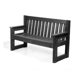 Lot de 3 bancs en plastique recyclé 1,80 noir