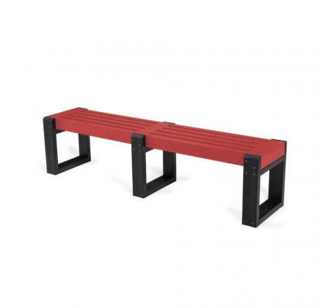 Lot de 3 bancs rouge modulable en plastique recyclé 1.80 m