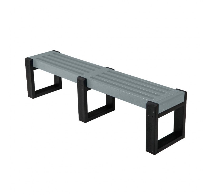 Lot de 3 bancs gris modulable en plastique recyclé 1.80 m