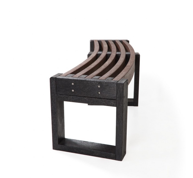 Lot de 3 Bancs incurvé modulable en plastique recyclé