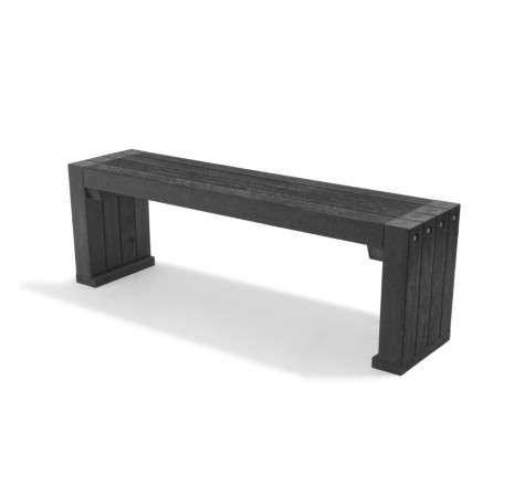 Lot de 3 banquettes noir en plastique recyclé 1.80 m