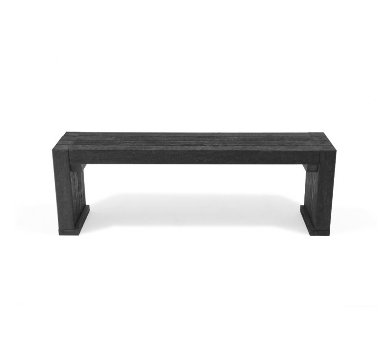 Lot de 3 banquettes noir en plastique recyclé 1.80 m