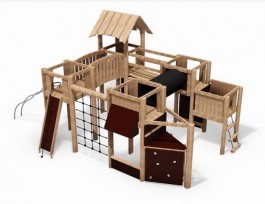 Le parcours aventure en bois de robinier : tourbillons et glissades !