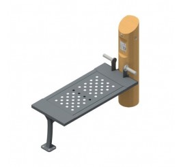 Banc d'entraînement pour abdominaux en acier et bois de robinier