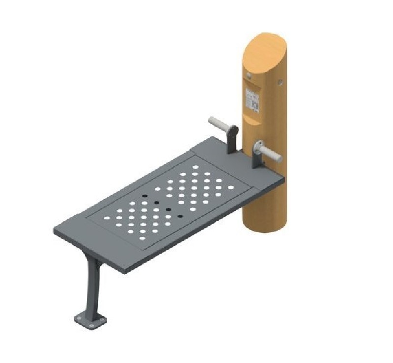Banc d'entraînement pour abdominaux en acier et bois de robinier Banc d'entraînement pour abdominaux en acier et bois de robinier