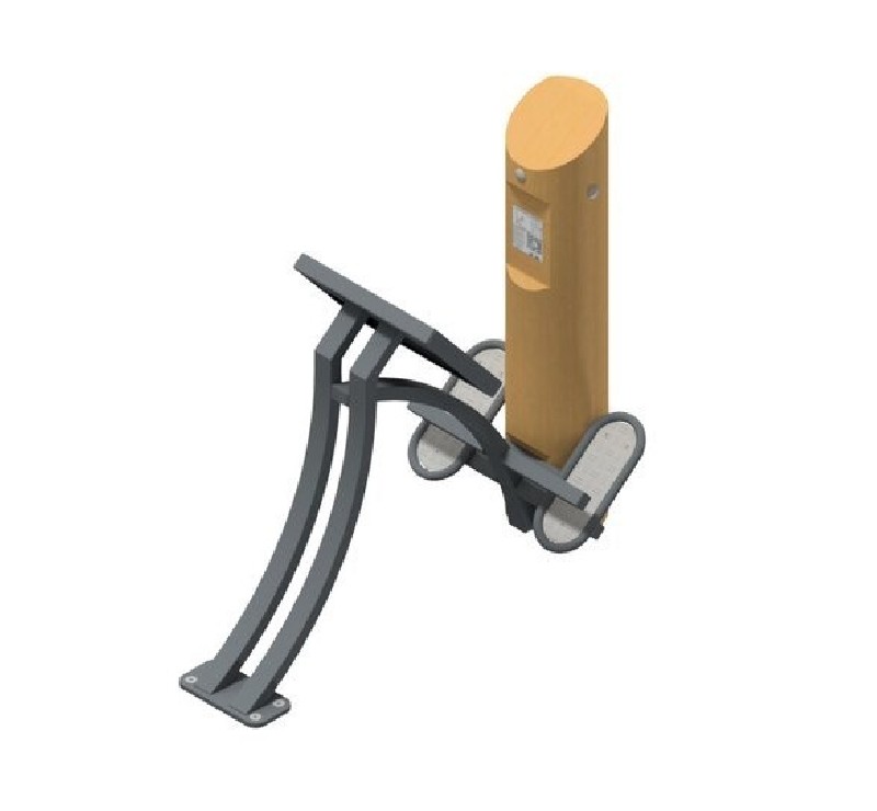 Appareil de musculation pour le dos en acier et bois de robinier