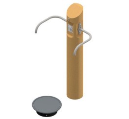 Appareil de musculation pour le dos en acier et bois de robinier