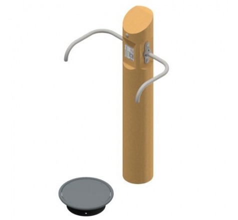 Appareil de musculation pour le dos en acier et bois de robinier