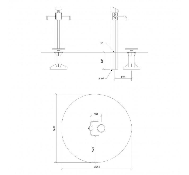 Appareil de musculation pour le dos en acier et bois de robinier