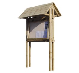 Panneau bois avec vitrine incluse