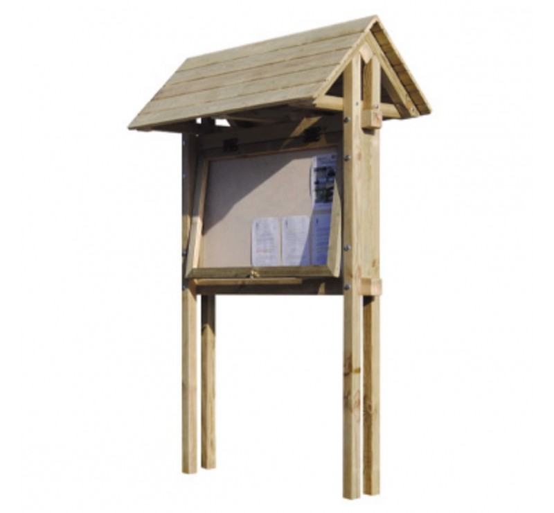 Panneau bois avec vitrine incluse