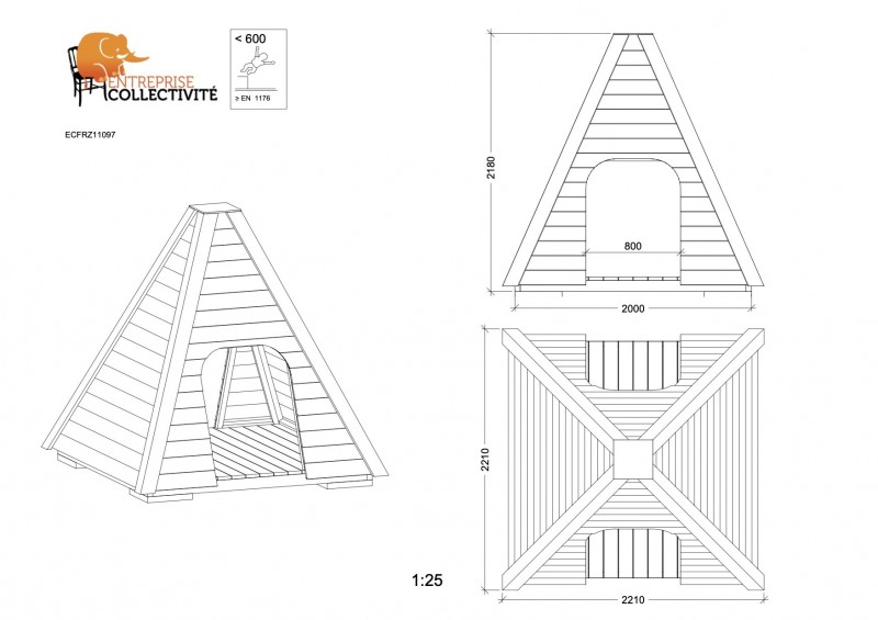 Cabane Tipi en Bois Haut de Gamme pour Enfants