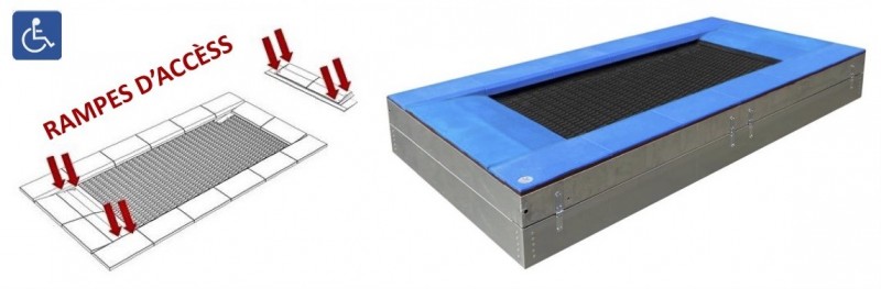 Trampoline adapté pour fauteuil roulant Trampoline adapté pour fauteuil roulant