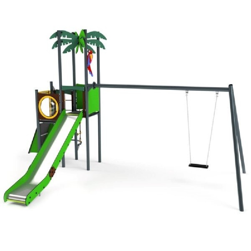 Toboggan Tropique et Balançoire Sauvage