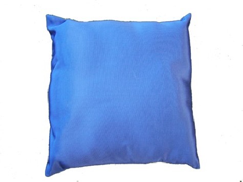 Coussin avec franges 50 x 50 cm en Ottoman - Bleu