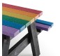Table de Pique-Nique Multicolore en Plastique Recyclé de 1m