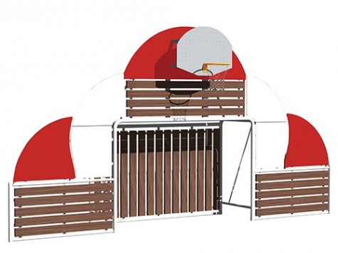 Frontale pour Terrain Multisports Eco-composite