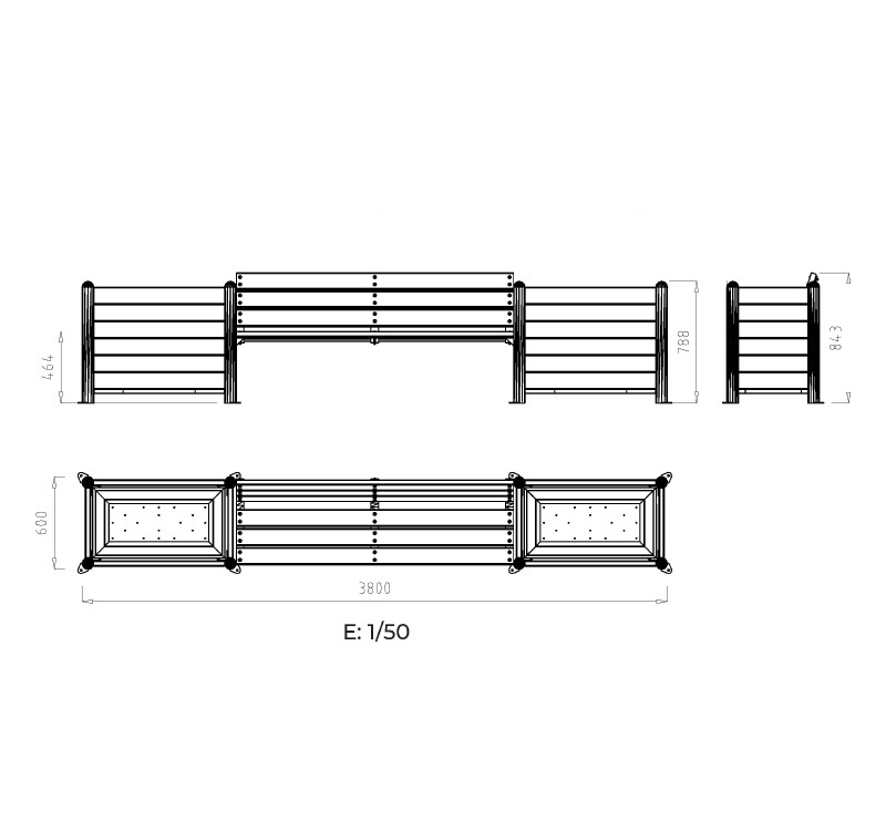 Banc Urbain Éco-Design avec Jardinières Tropicales Intégrées