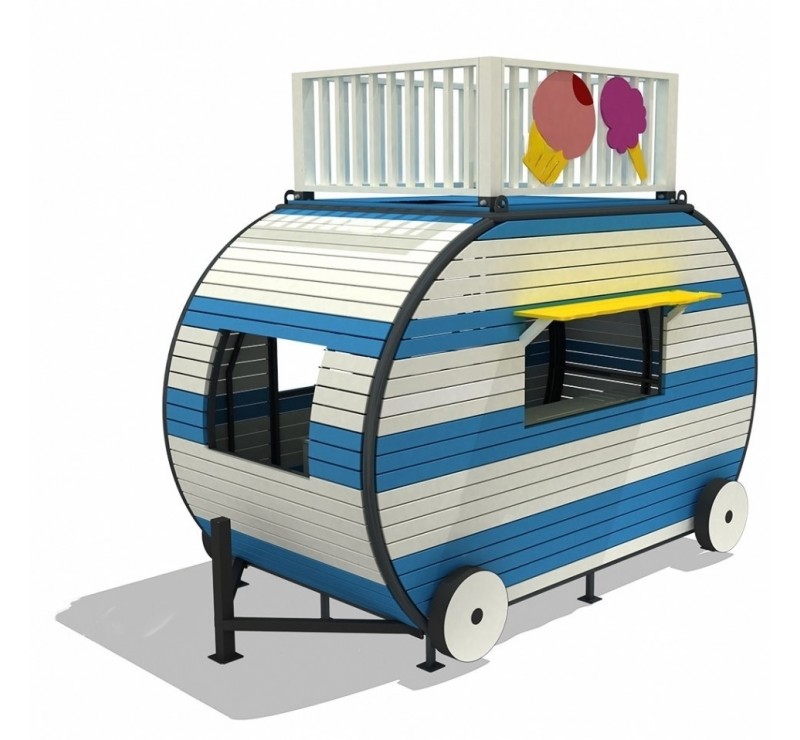Caravane structure de jeu extérieur pour enfants 