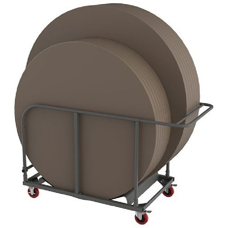 Chariot luxe pour tables pliantes rondes gamme bleuté, ou taupe Chariot luxe pour tables pliantes rondes gamme bleuté, ou taupe