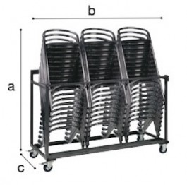 Chariot pour tabourets de bar