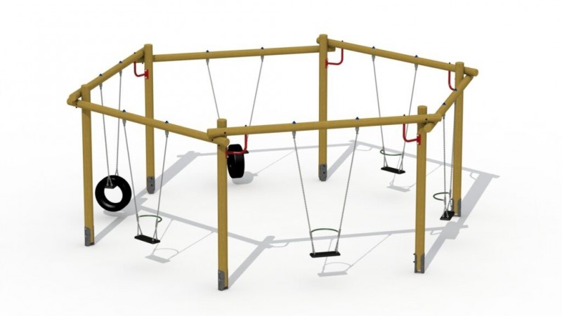 Grande balançoire hexagonale pour ados