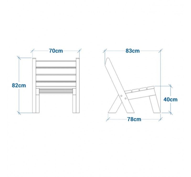chaise relaxante en plastique recyclé