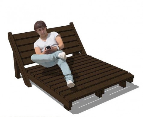 chaise longue en plastique recyclé