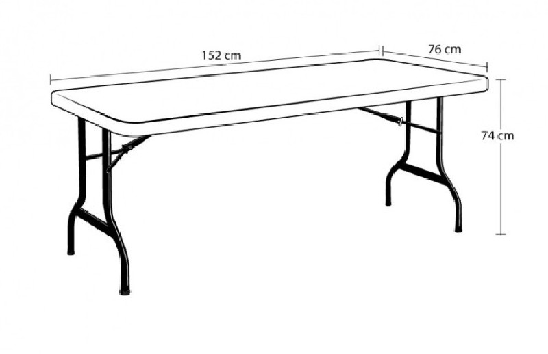 Table professionnelle rectangulaire 152 cm
