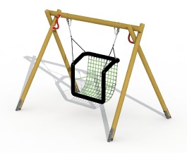 Balançoire soucoupe volante en bois