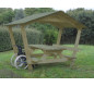 ♿ Table pique-nique couverte PMR en bois | Mobilier extérieur