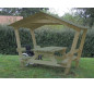 ♿ Table pique-nique couverte PMR en bois | Mobilier extérieur