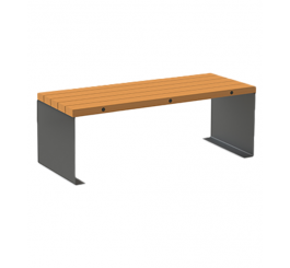 Table en bois avec pieds excentrés - mobilier urbain